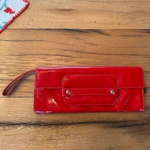 Maurizio Taiuti Bright Red Genuine Leather Clutch Wallet Bag